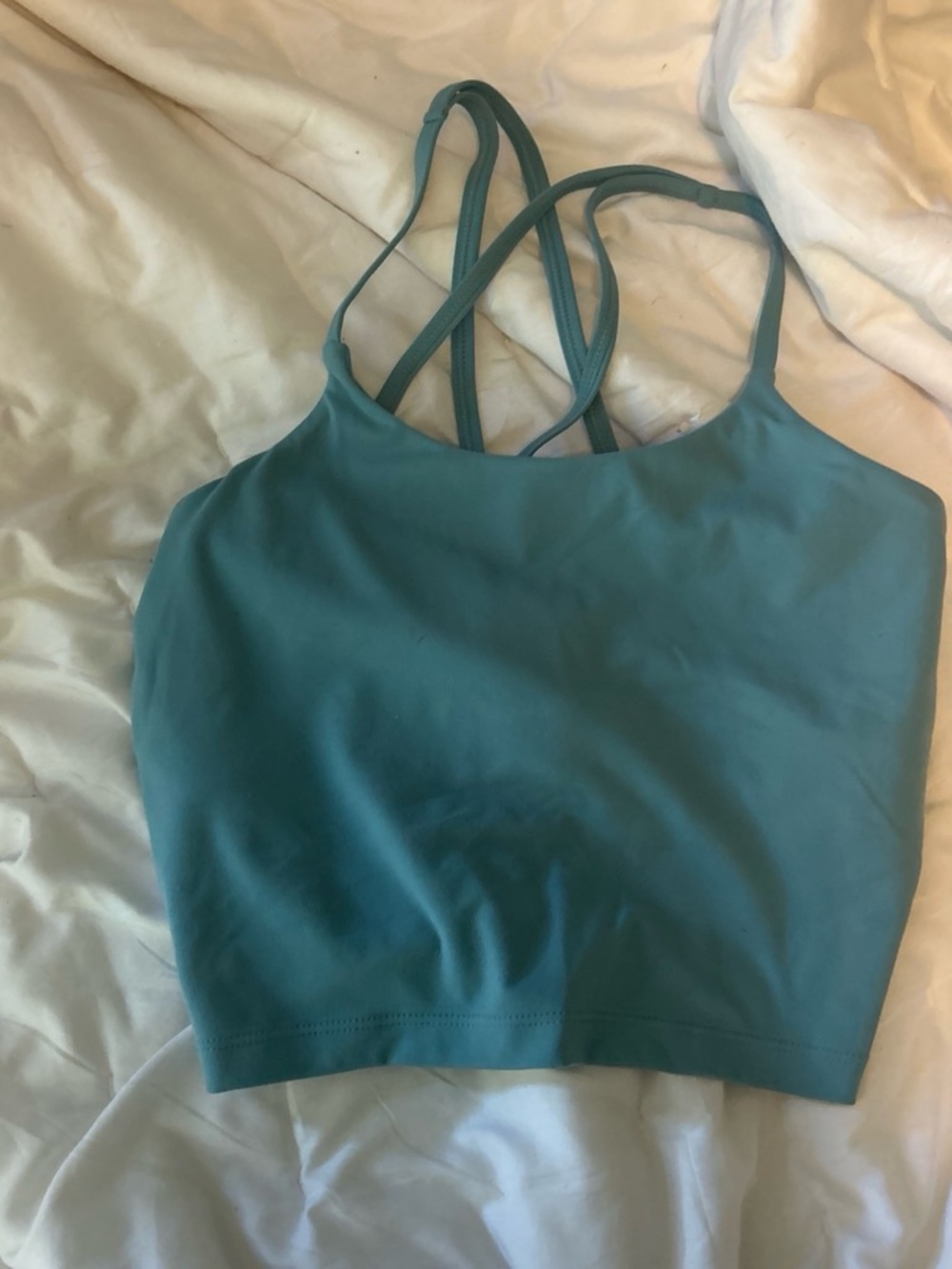 Target Teal Strappy Crop Tank Top